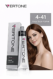 VERTONE SAÇ BOYASI 60 ML. (4-41 KOYU SICAK KAHVE)