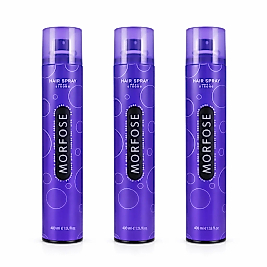 MORFOSE SAÇ SPREYİ 400 ML. MEGA SERT (MOR) 3'lü EKO PAKET