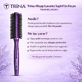 TRİNA LAVANTA SERİSİ AHŞAP SAPLI FÖN FIRÇASI (TRNFIRLAV001)