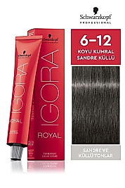 İGORA ROYAL SAÇ BOYASI 60 ML. (6-12 KOYU KUMRAL SANDRE KÜLLÜ)