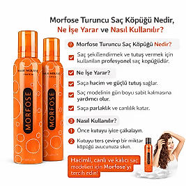 MORFOSE SAÇ KÖPÜĞÜ 350 ML. ULTRA HOLD  (TURUNCU) 2'Lİ EKO PAKET