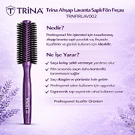 TRİNA LAVANTA SERİSİ AHŞAP SAPLI FÖN FIRÇASI (TRNFIRLAV002)