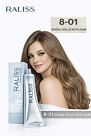RALİSS SAÇ BOYASI 60 ML. (8-01 DOĞAL KÜLLÜ KOYU SARI)