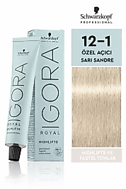 İGORA ROYAL ABSOLUTE SAÇ BOYASI 60 ML.  (12-1 ÖZEL AÇICI SANDRE)