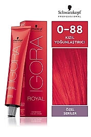 İGORA ROYAL SAÇ BOYASI 60 ML.  (0-88 KIZIL YOĞUNLAŞTIRICI)