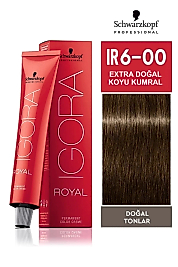 İGORA ROYAL SAÇ BOYASI 60 ML.  (IR 6-00 EXTRA DOĞAL KOYU KUMRAL)