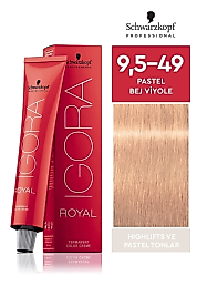 İGORA ROYAL SAÇ BOYASI 60 ML.  (9,5-49 PASTEL BEJ VİYOLE)
