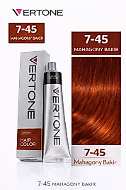 VERTONE SAÇ BOYASI 60 ML. (7-45 MAHAGONY BAKIR)