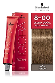 İGORA ROYAL SAÇ BOYASI 60 ML. (8-00 EXTRA DOĞAL AÇIK KUMRAL)