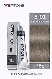 VERTONE SAÇ BOYASI 60 ML. (8-01 AZ KÜLLÜ AÇIK KUMRAL)