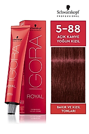 İGORA ROYAL SAÇ BOYASI 60 ML. (5-88 AÇIK KAHVE YOĞUN KIZIL)