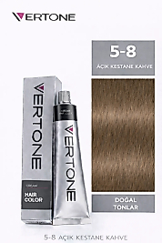 VERTONE SAÇ BOYASI 60 ML. (5-8 AÇIK KESTANE KAHVE)