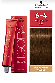 İGORA ROYAL SAÇ BOYASI 60 ML. (6-4 KOYU SARI BEJ)