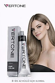 VERTONE SAÇ BOYASI 60 ML. (8-01 AZ KÜLLÜ AÇIK KUMRAL)