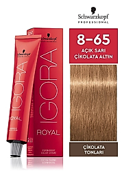 İGORA ROYAL SAÇ BOYASI 60 ML. (8-65 AÇIK SARI ÇİKOLATA ALTIN)