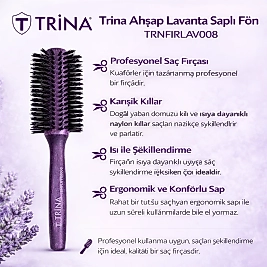 TRİNA LAVANTA SERİSİ AHŞAP SAPLI FÖN FIRÇASI (TRNFIRLAV008)