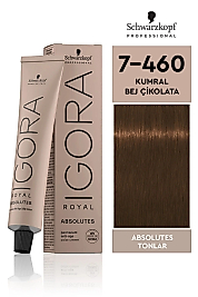 İGORA ROYAL ABSOLUTE SAÇ BOYASI  60 ML.  (7-460 KUMRAL BEJ ÇİKOLATA)