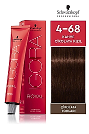 İGORA ROYAL SAÇ BOYASI 60 ML. (4-68 KAHVE ÇİKOLATA KIZIL)