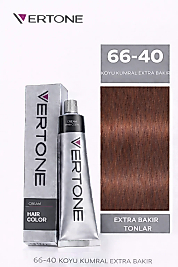 VERTONE SAÇ BOYASI 60 ML. (66-40 KOYU KUMRAL EXTRA BAKIR)