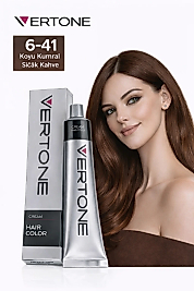 VERTONE SAÇ BOYASI 60 ML. (6-41 KOYU KUMRAL SICAK KAHVE)