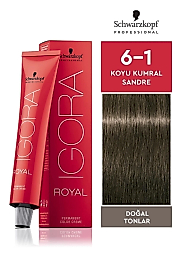 İGORA ROYAL SAÇ BOYASI 60 ML. (6-1 KÜLLÜ KOYU KUMRAL)