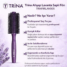 TRİNA LAVANTA SERİSİ AHŞAP SAPLI FÖN FIRÇASI (TRNFIRLAV005)