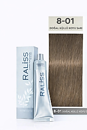 RALİSS SAÇ BOYASI 60 ML. (8-01 DOĞAL KÜLLÜ KOYU SARI)