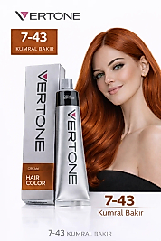 VERTONE SAÇ BOYASI 60 ML. (7-43 KUMRAL BAKIR)