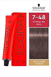 İGORA ROYAL SAÇ BOYASI 60 ML. (7-48 KUMRAL BEJ KIZIL)