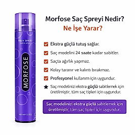 MORFOSE SAÇ SPREYİ 400 ML. MEGA SERT  (MOR) 2'li EKO PAKET